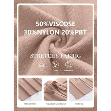 ANRABESS Womens 2 Piece Outfits Oversized Knit Sweater Set Wide Leg Pant Cozy Lounge Matching Pajama Sets 2024 Trendy Clothes Deep Apricot Small