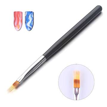 WOKOTO Black Wood Handle Ombre Brush Gel Acrylic Nail Brush Manicure Tools For Gradient UV Gel Nail