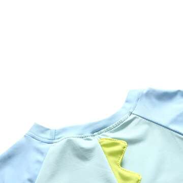 Baby Toddler Boys Two Pieces Swimsuit Set Swimwear Dinosaur Bathing Suit Rash Guards with Hat UPF 50+ (Navy, 6-9 Months(Height:23"-28"/60-72cm))