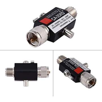 UHF Coaxial Lightning Surge Arrester, CA-35RS 0-2500MHz 50 Ohms Lightning Surge Protector Male to Female UHF Connector