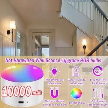 Battery Operated Wall Sconce Light Set with Remote Control