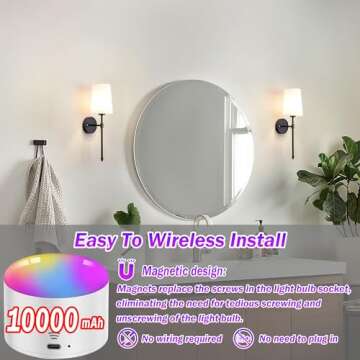 Stylish Wireless Battery Operated Wall Sconce Set with Remote