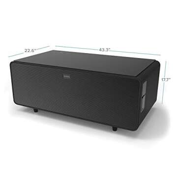 Sobro Coffee Table with Refrigerator Drawer Bluetooth Speakers, LED Lights, & USB Charging Ports for Tablets, Laptops, or a Cell Phone-Perfect for Parties or Entertaining, Black