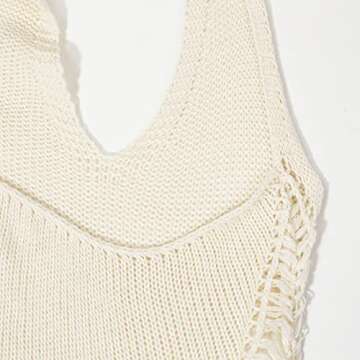 Women Sexy V Neck Bodycon Sweater Dress Knitted Halter Lace Up Hollow Out Waist Maxi Dress Club Outfits Beige