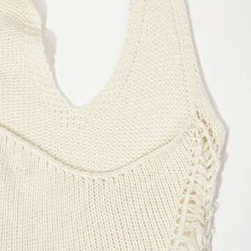 Women Sexy V Neck Bodycon Sweater Dress Knitted Halter Lace Up Hollow Out Waist Maxi Dress Club Outfits Beige