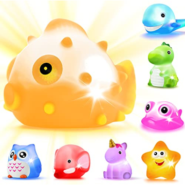 Enchanting Light Up Bath Toys for Kids - 8 Floating Animals