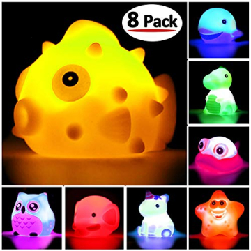 Enchanting Light Up Bath Toys for Kids - 8 Floating Animals