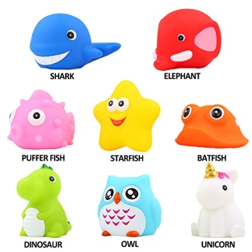 Enchanting Light Up Bath Toys for Kids - 8 Floating Animals