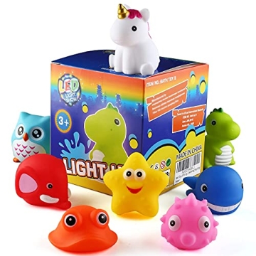 Enchanting Light Up Bath Toys for Kids - 8 Floating Animals
