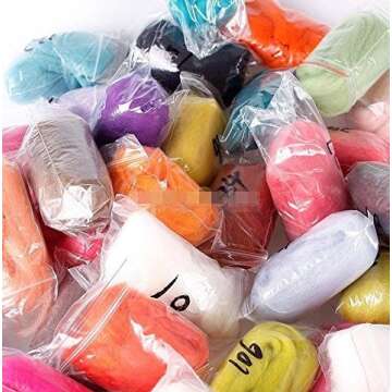 DOD-Life 36 Colors Merino Wool Fibre Roving for Needle Felting Hand Spinning BIN,3g/Color, Total 108g