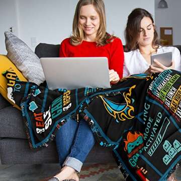 Punofell Gamer Gifts - Best Valentine Gaming Gifts for Men - Game Room Decor Gift for Boys/Men - Gifts for Gamers - Video Game Lover Gifts - Gifts for Gaming Blanket 50" x 60"