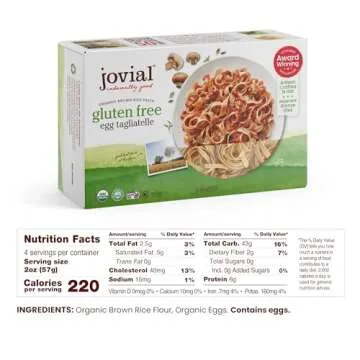 Jovial Brown Rice Egg Tagliatelle Pasta - Whole Grain Pasta, Organic Pasta, Gluten Free, Dairy Free,...