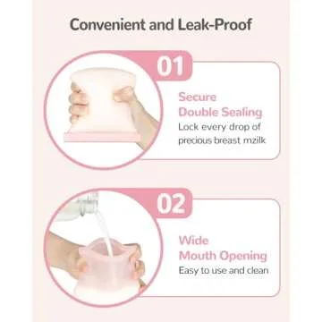 JellyRuru 7 PCS Reusable Breast Milk Storage Bags, 8.5oz 250ml LFGB Standard Silicone Breastmilk Freezer Storage Container, Leak-Proof & Self-Standing Milk Bags, Baby Food Bags