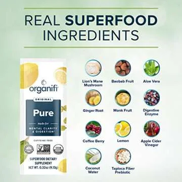 Organifi Pure Smart Packs: Natural Brain Boost - Lemon Flavor