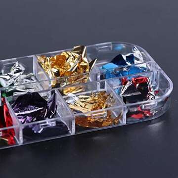 GOTONE 3 Pack Mixed Shining Flakes Irregular Nail Glitter Holographic Sequins Gold Foils DIY Polish Nail Art Transfer Foil Sticker Nail Art Decorations