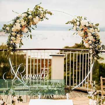 Wedding Arches for Ceremony Wedding Arch 6.6ft Circle Backdrop Stand Round Backdrop Stand Balloon Arch Stand Circle Balloon Arch Frame Round Balloon Arch Frame for Party Decoration (6.6ft White)