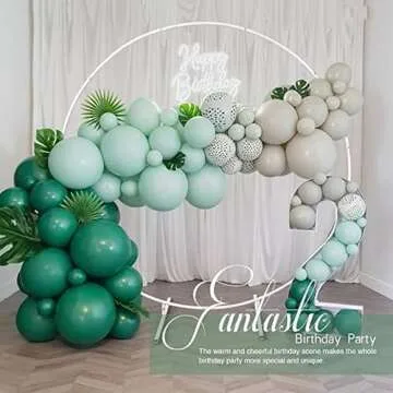 Wedding Arches for Ceremony Wedding Arch 6.6ft Circle Backdrop Stand Round Backdrop Stand Balloon Arch Stand Circle Balloon Arch Frame Round Balloon Arch Frame for Party Decoration (6.6ft White)