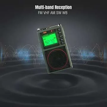 Raddy RF75A APP Control Shortwave Radio, Portable Shortwave Radios AM/FM/VHF/SW/WB Weather Radio, Pocket Radio Rechargeable w/ 9.85 Ft Wire Antenna (Army Green)