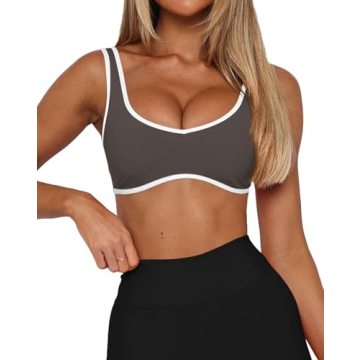 LASLULU Women's Sexy Sports Bra | Medium High Impact Backless Yoga Padded Crop Top for Teen Girls (D...