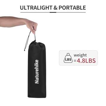 Naturehike GreenWild Camping Cot, Ultralight Folding Backpacking Cot, Supports 330lbs, Portable Camping Bed for Adults for Camping Hiking Travel Home, Black