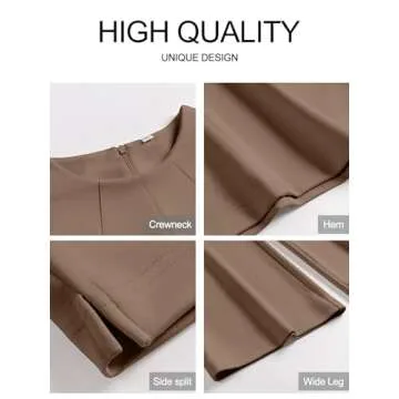 ANRABESS Women's 2 Piece Outfits Lounge Sets 2025 Summer Sweatsuits Short Sleeve Wide Leg Pants Sweat Set Tracksuits Clothes Brown X-Large