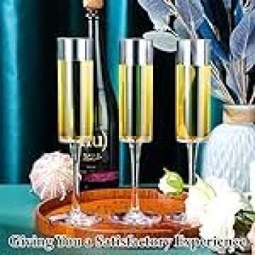 Lauwell Champagne Flutes Goblets - Reusable Acrylic Toasting Drinkware for All Occasions