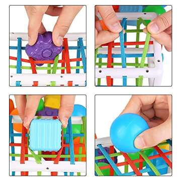 Ingooood Baby Sensory Bin Shape Sorting Toys Preschool Toys & Early Development Activity Toys for Babies and Toddlers Ages 10 Months and Up (12pcs)