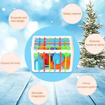 Ingooood Baby Sensory Bin Shape Sorting Toys Preschool Toys & Early Development Activity Toys for Babies and Toddlers Ages 10 Months and Up (12pcs)