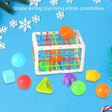 Ingooood Baby Sensory Bin Shape Sorting Toys Preschool Toys & Early Development Activity Toys for Babies and Toddlers Ages 10 Months and Up (12pcs)