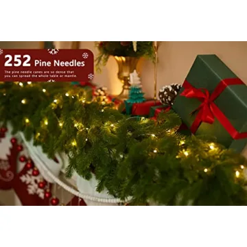 6FT Christmas Garland with LED Lights for Festive Decor