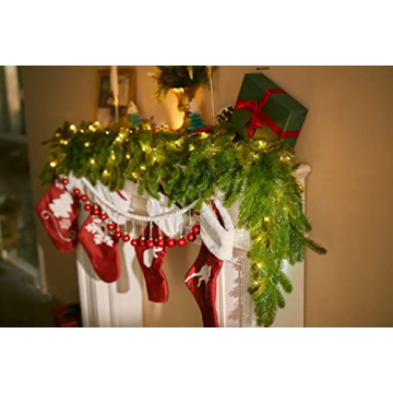 6FT Christmas Garland with LED Lights for Festive Decor