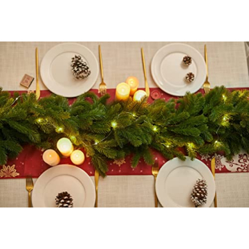 6FT Christmas Garland with LED Lights for Festive Decor