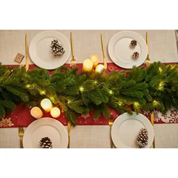 6FT Christmas Garland with LED Lights for Festive Decor