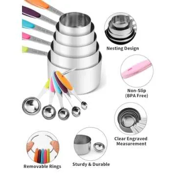 Premium Joyhill Stainless Steel Measuring Cups & Spoons Set