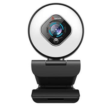 Angetube Streaming Webcam with Light - HD 1080P Autofocus Computer Camera with Microphone USB Camera...