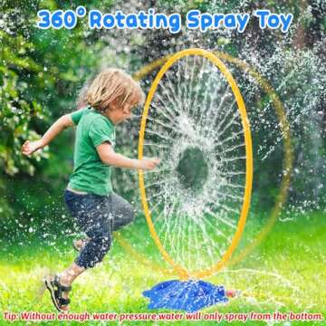 Toddler Water Sprinkler with Roating Spray Nozzles Attaches to Garden Hose Kids Sprinklers Outdoor T...