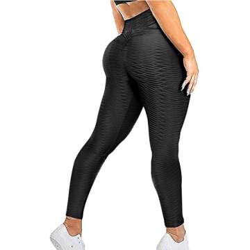 SEASUM Women's High Waist Yoga Pants Scrunched Booty Leggings Workout Running Butt Enhance Textured ...