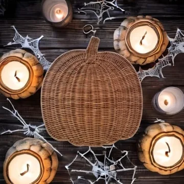 Handwoven Pumpkin Placemat for Festive Autumn Dining