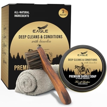 Saddle Soap for Leather – 3-Piece Saddle Soap Kit for Leather Cleaning, Boots, Tack, and Saddles ?...