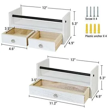 Y&ME YM Floating Bathroom Shelf Set with Drawers