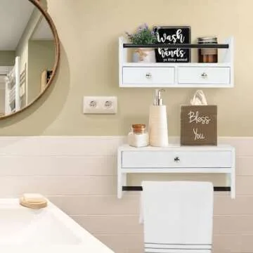 Y&ME YM Floating Bathroom Shelf Set with Drawers