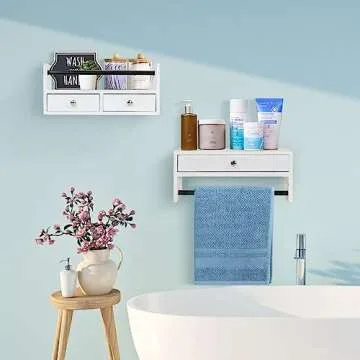 Y&ME YM Floating Bathroom Shelf Set with Drawers
