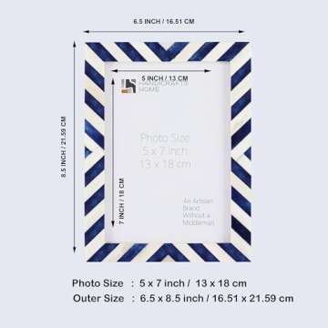 Handicrafts Home Chevron Pattern Picture Frame - 5x7, Elegant, Multi-Purpose Decor