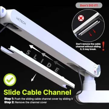 IXTECH White Microphone Boom Arm Stand Low Profile Boom Arm Adjustable Mic Stand with Built In Cable Management 360° Swivel Mic Arm LIZARD WHITE Model