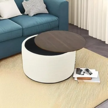 HomePop Modern Fabric Storage Ottoman - Stylish and Functional