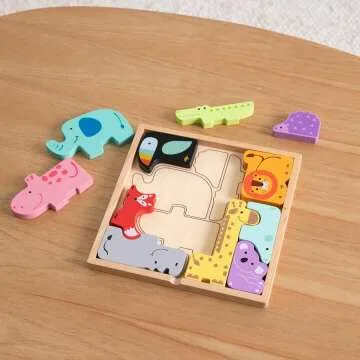 Animal Block Puzzle by Fat Brain Toys for Ages 2-3