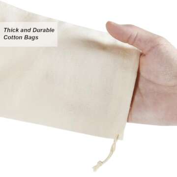 HRX Package 20pcs Muslin Bags - Durable Drawstring Pouches