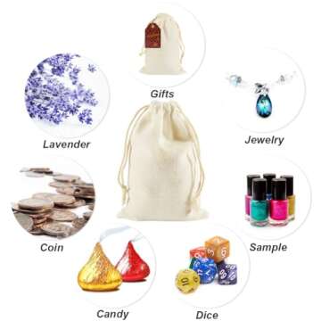 HRX Package 20pcs Muslin Bags - Durable Drawstring Pouches