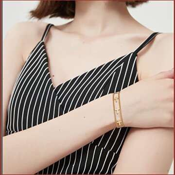 Jewlpire Gold Bracelet for Women, Dainty 18K Real Gold Plated Bracelets Jewelry for Women Cross Chain Bracelet Adjustable Trendy Jewelry Gifts