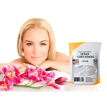 50 Clear Lip Balm Containers Round Tubes, BPA Free, Made in USA, 100% BPA Free, with Clear Caps For ...